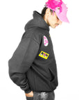 BAVI Bearnie Club black fleece hoodie for men side view
