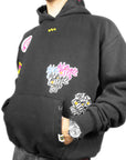BAVI Bearnie Club black fleece hoodie for men logo view
