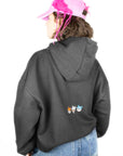 BAVI Bearnie Club black fleece hoodie for women back view