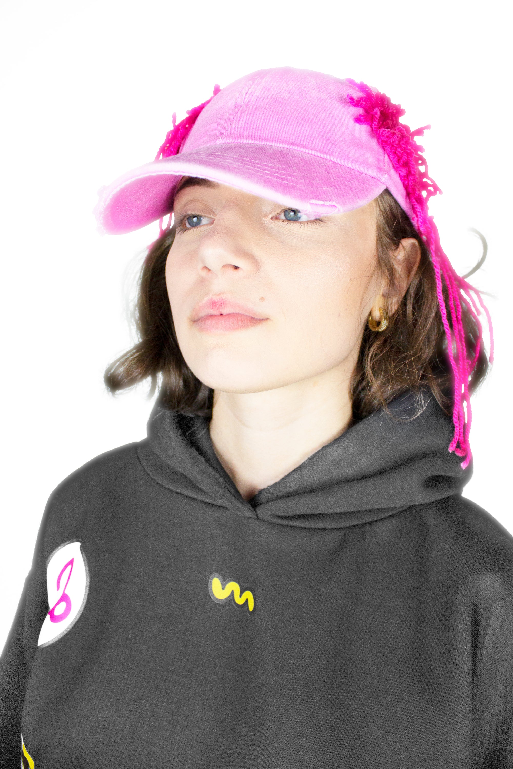 BAVI Bearnie Club black fleece hoodie for women front view