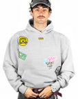 BAVI Bearnie Club grey fleece hoodie for men front view
