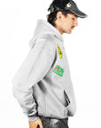 BAVI Bearnie Club grey fleece hoodie for men side view