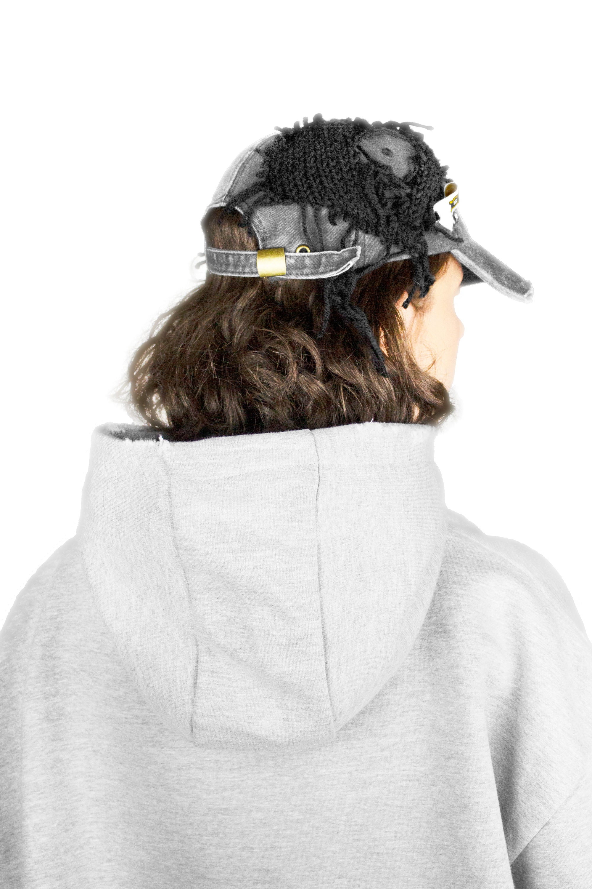 BAVI Bearnie Club grey fleece hoodie for women hood look