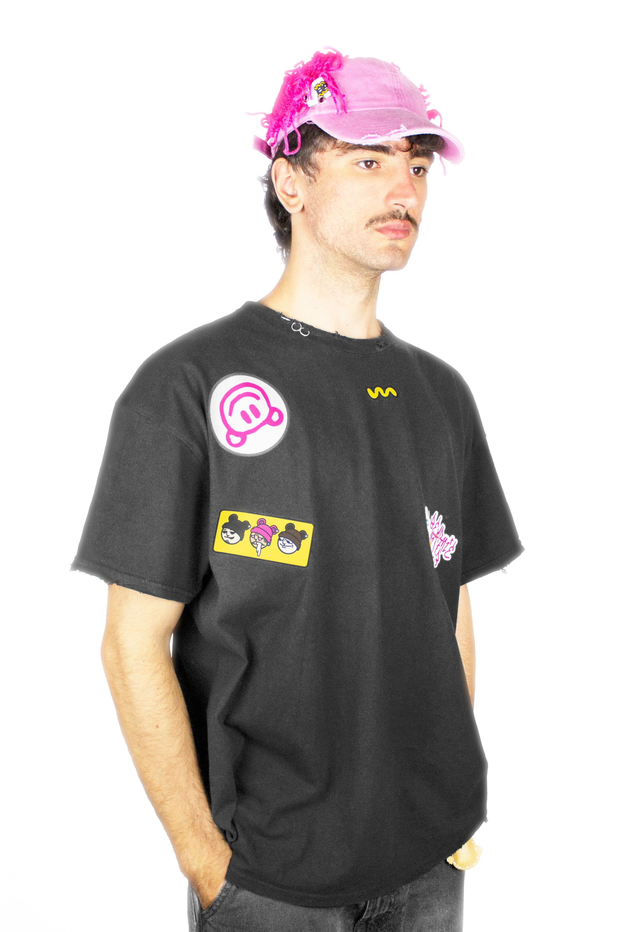 BAVI Bearnie Club black tee for men side view