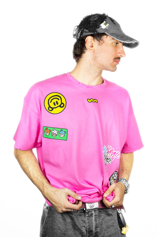 BAVI Bearnie Club pink tee for men front view