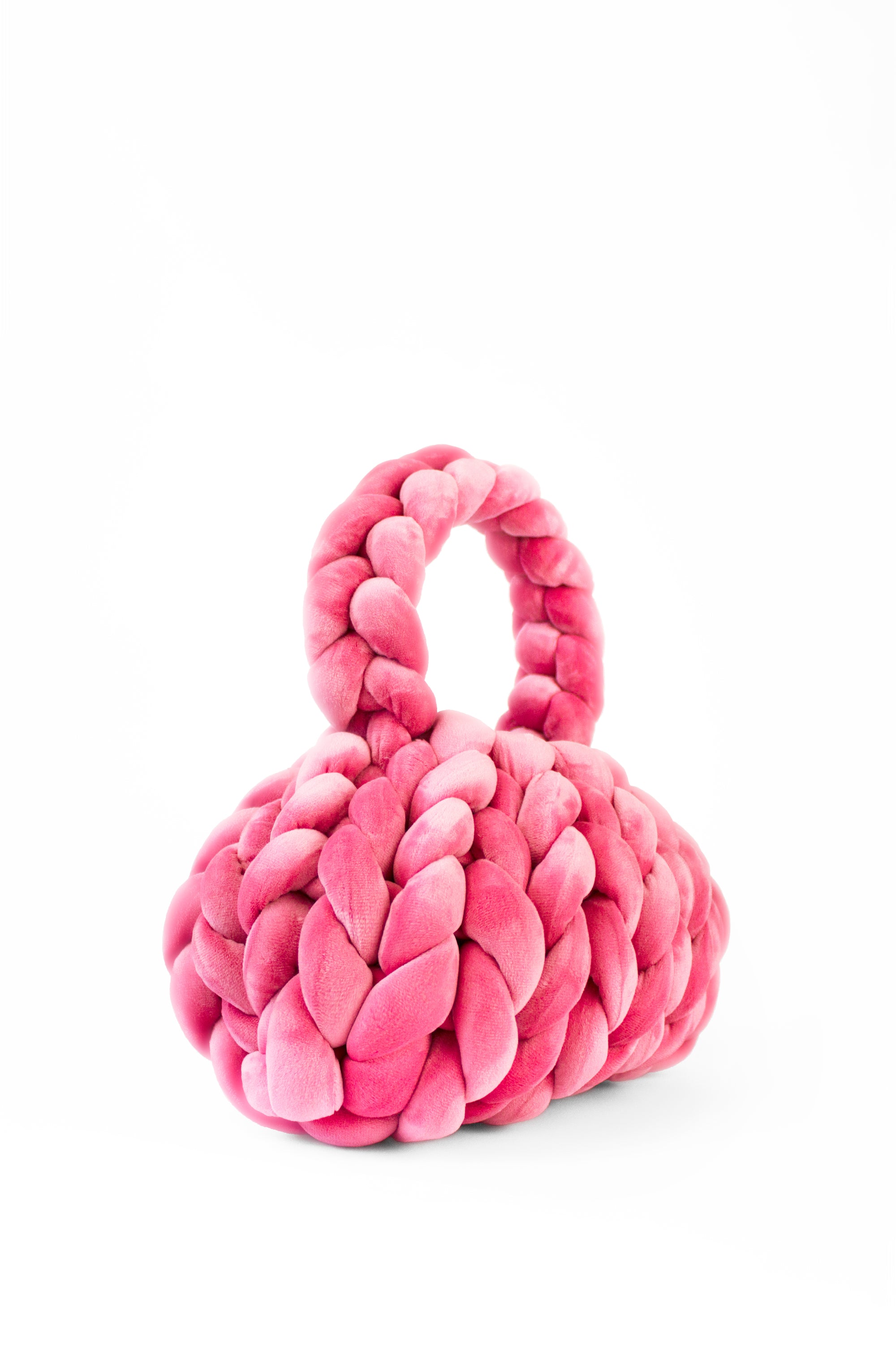 Side view of the OYA Cara Petite Velvet bag showing structure