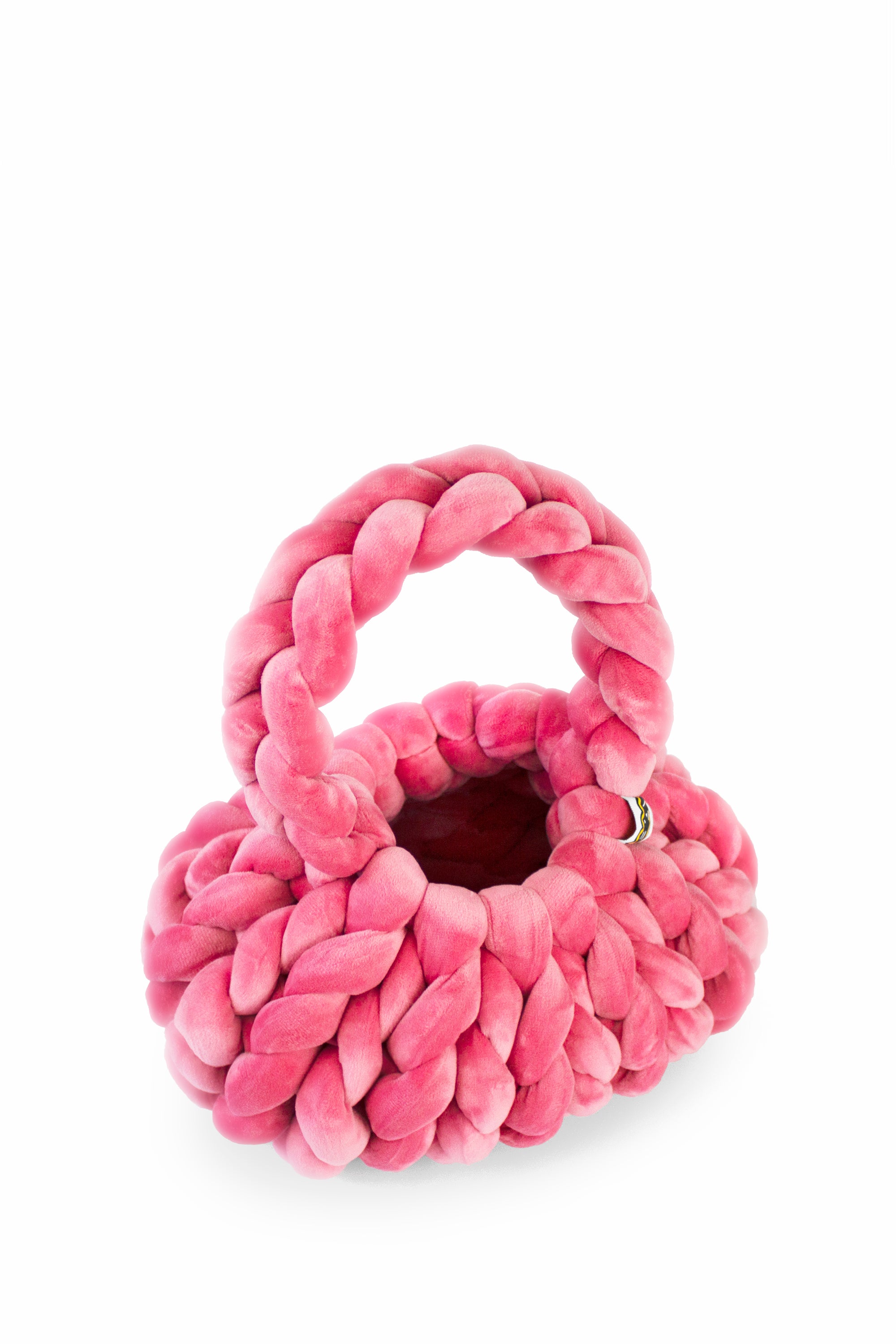 Top view of the OYA Cara Petite Velvet bag highlighting shape